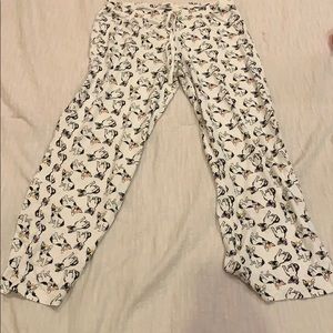 White Pajama Pants with French Bulldogs